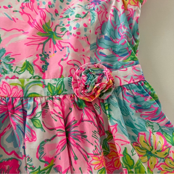 Lilly Pulitzer Girls 14 Pink Floral Dress Hibiscus Print Spring Summer - Picture 10 of 10